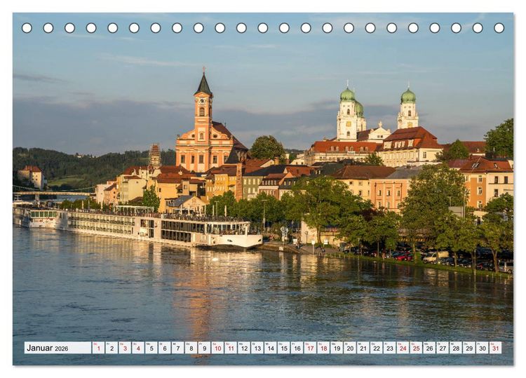 Produktbild: Drei Fl&uuml;sse Stadt Passau (Tischkalender 2026 DIN A5 quer), CALVENDO Monatskalender