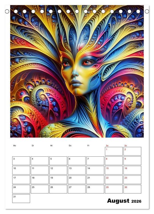 Produktbild: Extraterrestrische Eleganz (Tischkalender 2026 DIN A5 hoch), CALVENDO Monatskalender
