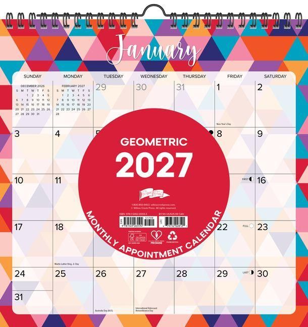 Produktbild: Geometric 2027 12 X 12 Spiral Wall Calendar
