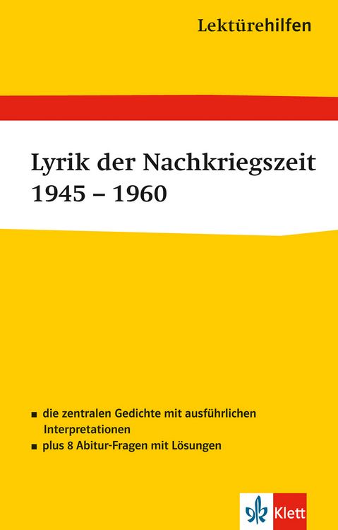Produktbild: Klett Lekt&uuml;rehilfen Lyrik der Nachkriegszeit 1945 - 1960
