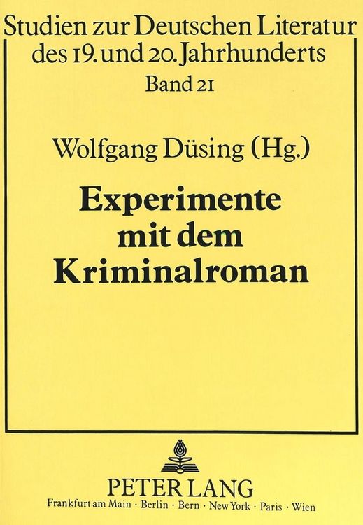 Produktbild: Experimente mit dem Kriminalroman