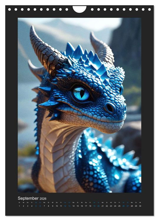 Produktbild: Verzauberte Drachen: Ein Jahr voll kleiner Wunder! (Wandkalender 2026 DIN A4 hoch), CALVENDO Monatskalender