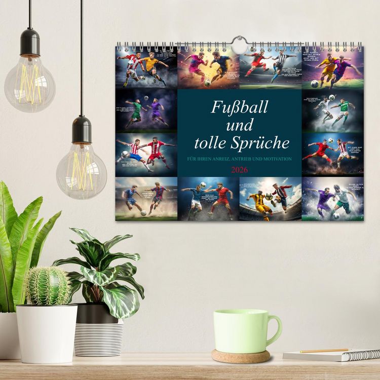 Produktbild: Fu&szlig;ball und tolle Spr&uuml;che (Wandkalender 2026 DIN A4 quer), CALVENDO Monatskalender