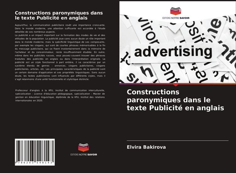 Produktbild: Constructions paronymiques dans le texte Publicit&eacute; en anglais