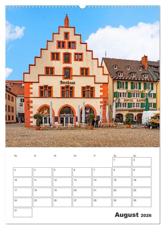 Produktbild: Freiburg - Reiseplaner (Wandkalender 2026 DIN A2 hoch), CALVENDO Monatskalender