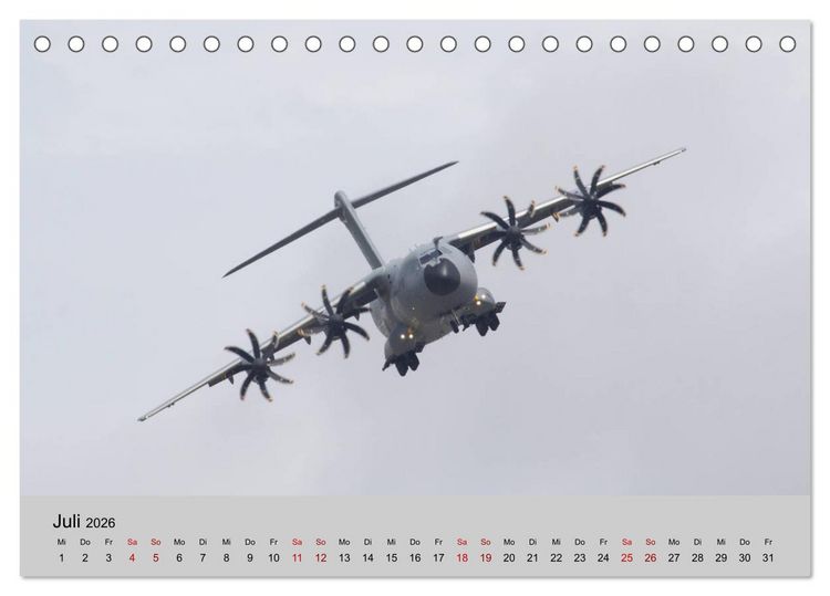 Produktbild: Transportflugzeug Airbus A400M Atlas (Tischkalender 2026 DIN A5 quer), CALVENDO Monatskalender