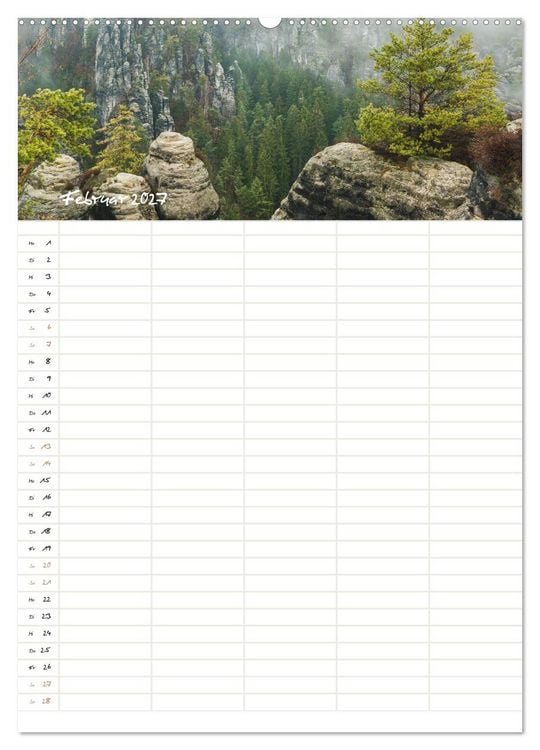 Produktbild: Familienkalender - Das Elbsandsteingebirge (Wandkalender 2027 DIN A2 hoch), CALVENDO Monatskalender