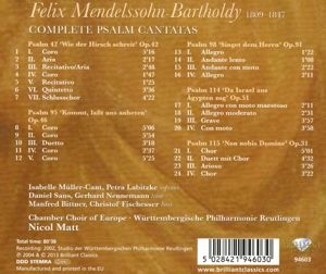 Produktbild: Chamber Choir of Europe: Mendelssohn: Complete Psalm Cantata
