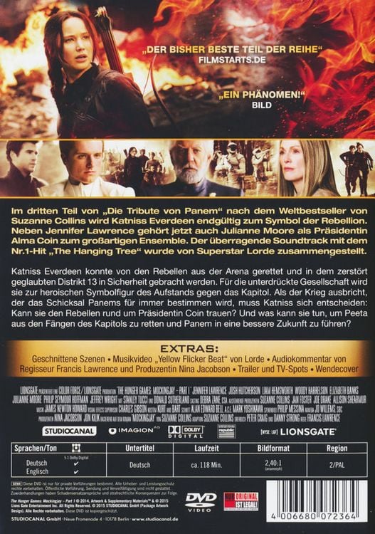 Produktbild: Die Tribute von Panem - Mockingjay Teil 1