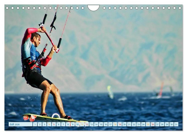 Produktbild: Kitesurfen - Wasser, Wind und coole Typen (Wandkalender 2026 DIN A4 quer), CALVENDO Monatskalender