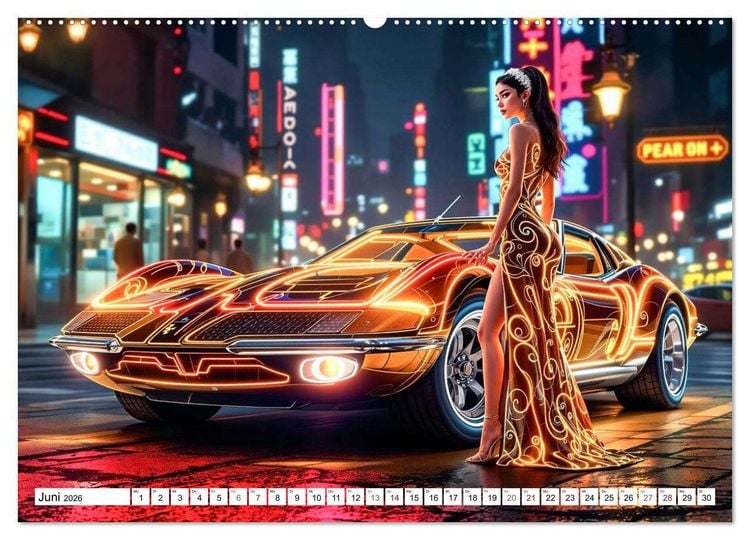 Produktbild: Cars & Girls (Wandkalender 2026 DIN A2 quer), CALVENDO Monatskalender