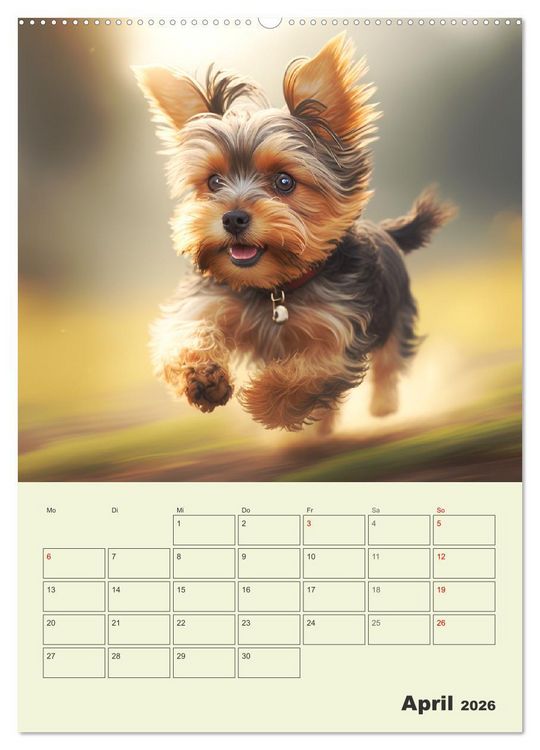 Produktbild: Yorkshire Terrier. Fr&ouml;hliche Energieb&uuml;ndel in Aktion (Wandkalender 2026 DIN A2 hoch), CALVENDO Monatskalender