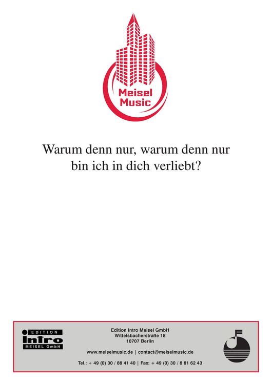 Produktbild: Warum denn nur, warum denn nur bin ich in dich verliebt?