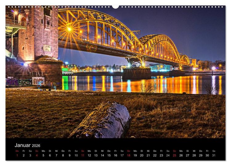 Produktbild: K&ouml;ln Impressionen bei Nacht (Wandkalender 2026 DIN A2 quer), CALVENDO Monatskalender