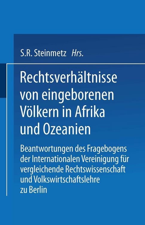 Produktbild: Rechtsverh&auml;ltnisse von eingeborenen V&ouml;lkern in Afrika und Ozeanien