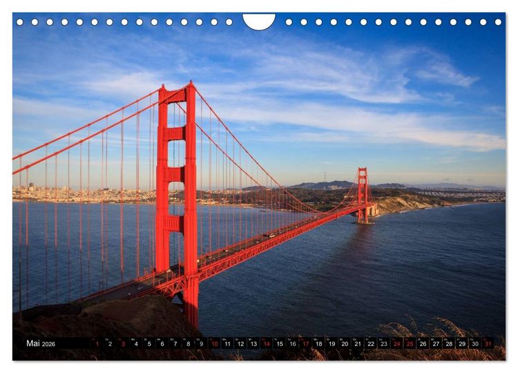 Produktbild: Golden Gate Bridge (Wandkalender 2026 DIN A4 quer), CALVENDO Monatskalender