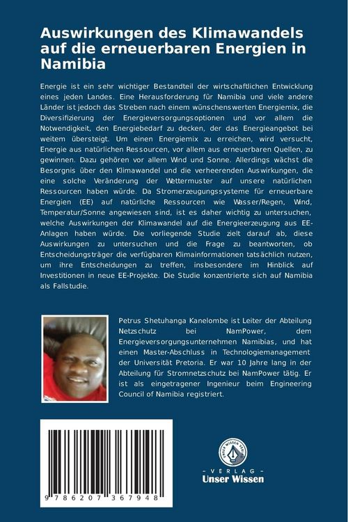 Produktbild: Auswirkungen des Klimawandels auf die erneuerbaren Energien in Namibia