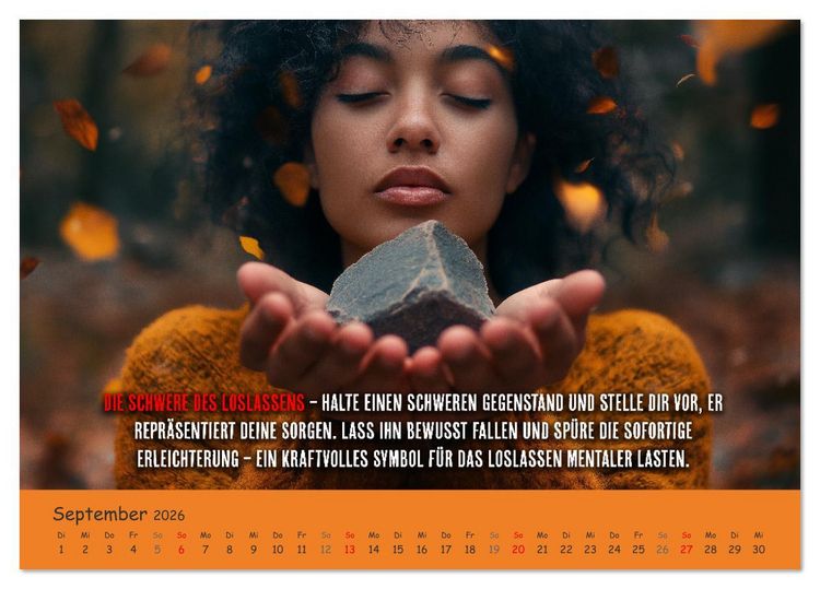 Produktbild: Dein Achtsamkeitskalender (Tischkalender 2026 DIN A5 quer), CALVENDO Monatskalender