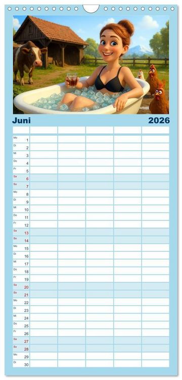 Produktbild: Familienplaner 2026 - K&auml;lteanbeter mit 5 Spalten (Wandkalender, 21 x 45 cm) CALVENDO