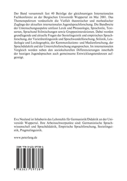 Produktbild: Jugendsprachen &ndash; Spiegel der Zeit