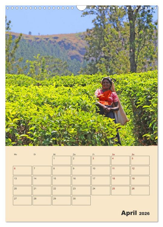 Produktbild: Sri Lanka - Terminplaner (Wandkalender 2026 DIN A3 hoch), CALVENDO Monatskalender