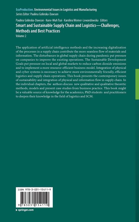 Produktbild: Smart and Sustainable Supply Chain and Logistics &mdash; Challenges, Methods and Best Practices