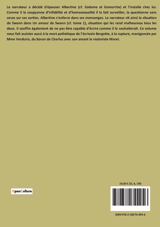 Produktbild: &Agrave; la recherche du temps perdu