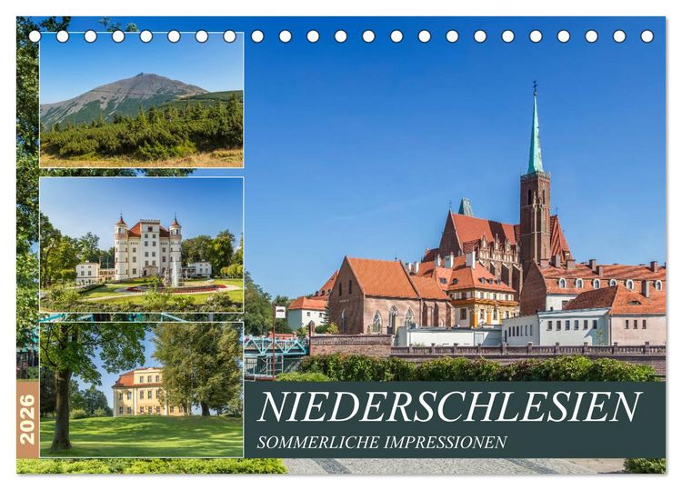 Produktbild: NIEDERSCHLESIEN Sommerliche Impressionen (Tischkalender 2026 DIN A5 quer), CALVENDO Monatskalender