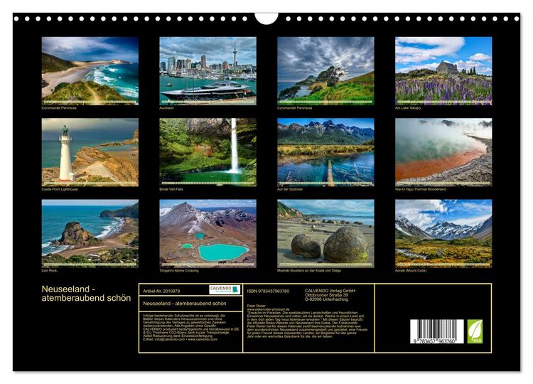 Produktbild: Neuseeland - atemberaubend sch&ouml;n (Wandkalender 2026 DIN A3 quer), CALVENDO Monatskalender