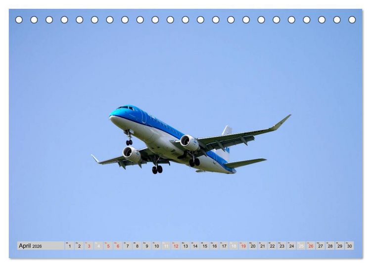 Produktbild: Flugzeuge - Starts und Landeanfl&uuml;ge (Tischkalender 2026 DIN A5 quer), CALVENDO Monatskalender