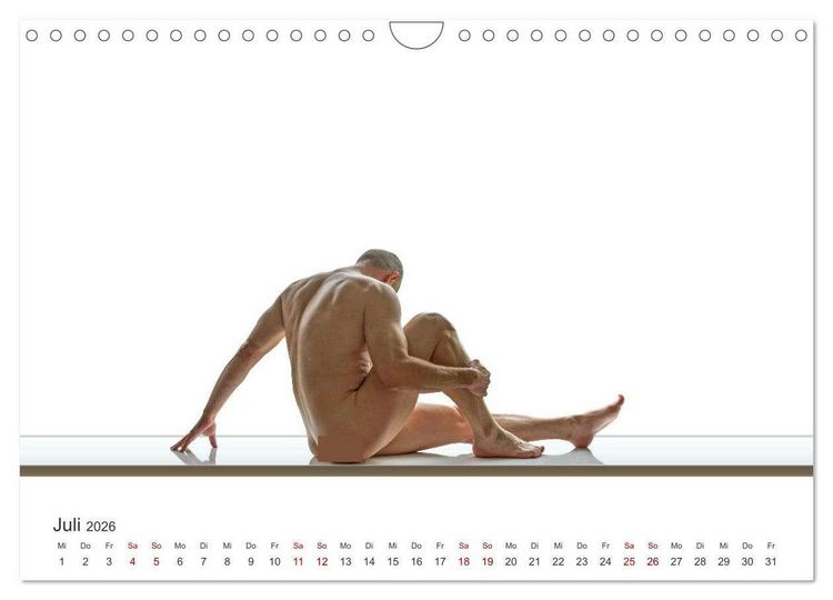 Produktbild: Form und Sinnlichkeit - minimalistische M&auml;nnerakte (Wandkalender 2026 DIN A4 quer), CALVENDO Monatskalender