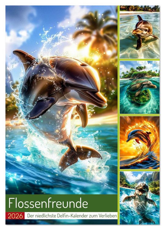 Produktbild: Flossenfreunde (Wandkalender 2026 DIN A2 hoch), CALVENDO Monatskalender