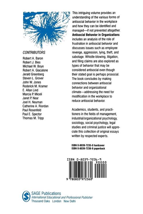 Produktbild: Antisocial Behavior in Organizations