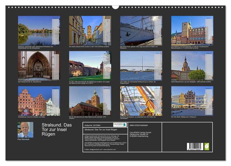 Produktbild: Stralsund. Das Tor zur Insel R&uuml;gen (Wandkalender 2026 DIN A2 quer), CALVENDO Monatskalender