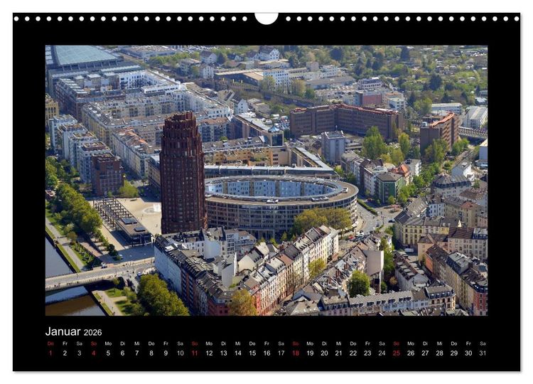 Produktbild: &uuml;ber den D&auml;chern von FRANKFURT (Wandkalender 2026 DIN A3 quer), CALVENDO Monatskalender