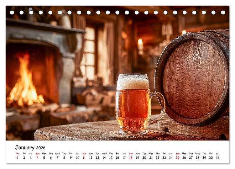 Produktbild: A Year of Beer - Bavarian Brews and Scenic Views (Desk Calendar 2026 DIN A5 landscape), CALVENDO 12 Month DeskCalendar