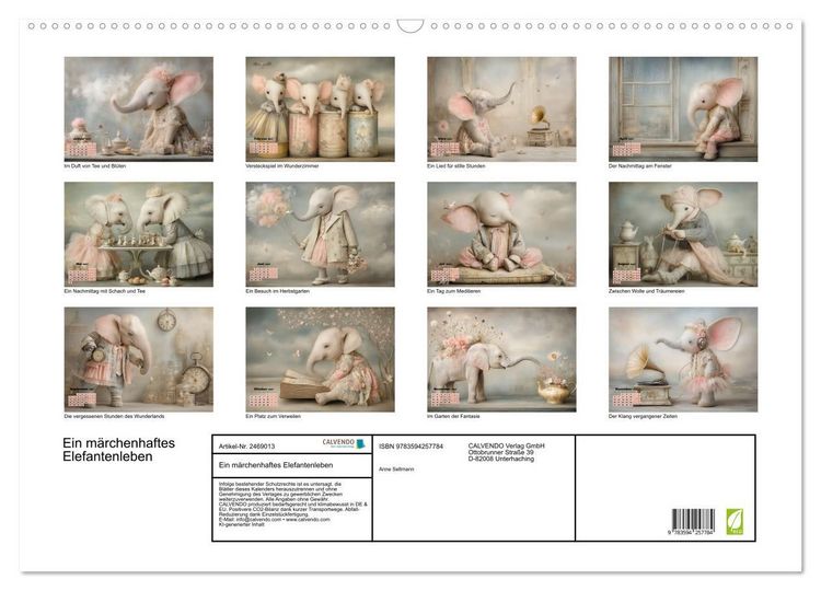 Produktbild: Ein m&auml;rchenhaftes Elefantenleben (Wandkalender 2027 DIN A2 quer), CALVENDO Monatskalender