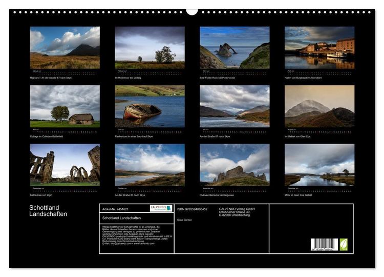 Produktbild: Schottland Landschaften (Wandkalender 2027 DIN A2 quer), CALVENDO Monatskalender