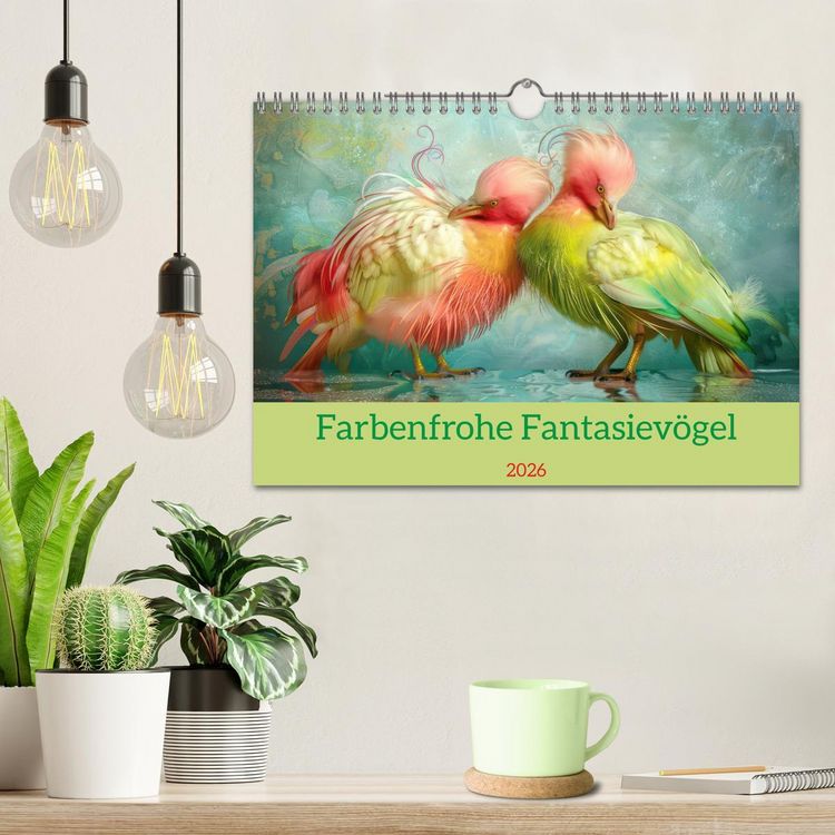 Produktbild: Farbenfrohe Fantasiev&ouml;gel (Wandkalender 2026 DIN A4 quer), CALVENDO Monatskalender