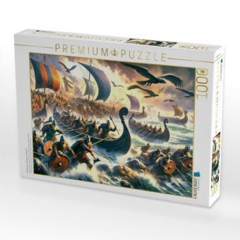 Produktbild: CALVENDO Puzzle K&uuml;stenraub: Wikinger im Angriff | 1000 Teile Lege-Gr&ouml;&szlig;e 64x48cm Foto-Puzzle f&uuml;r gl&uuml;ckliche Stunden