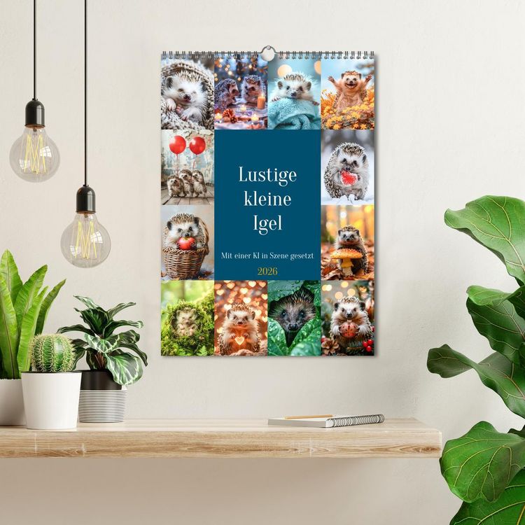 Produktbild: Lustige kleine Igel (Wandkalender 2026 DIN A3 hoch), CALVENDO Monatskalender