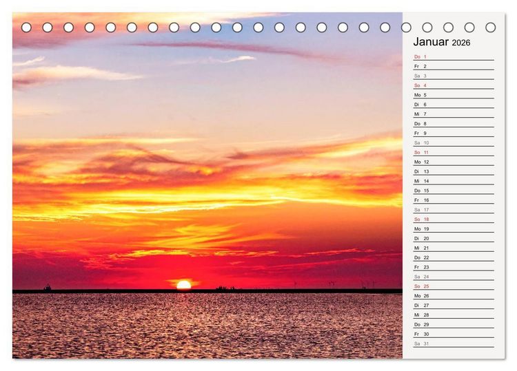 Produktbild: BORKUM Geburtstagskalender mit Planerfunktion (Tischkalender 2026 DIN A5 quer), CALVENDO Monatskalender