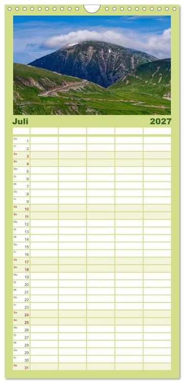 Produktbild: Familienplaner 2027 - Siebenb&uuml;rgen und das Fagaras Gebirge mit 5 Spalten (Wandkalender, 21 x 45 cm) CALVENDO