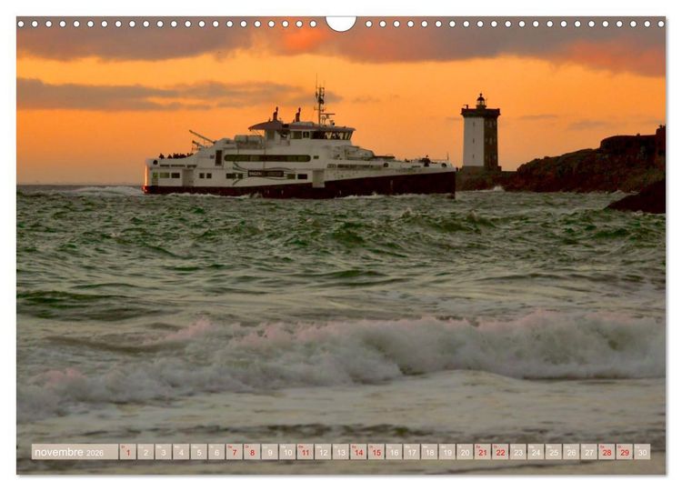 Produktbild: Couchers de soleil sur Kermorvan (Calendrier mural 2026 DIN A3 vertical), CALVENDO calendrier mensuel