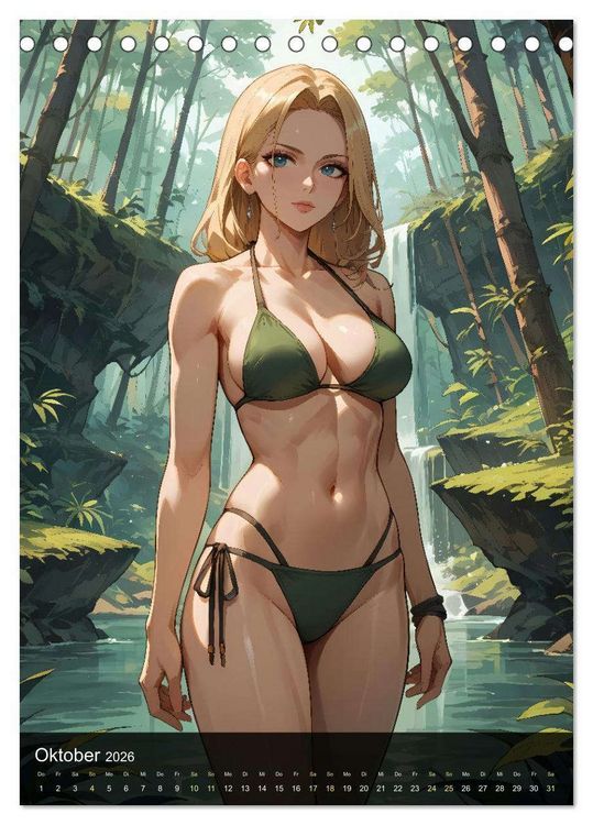 Produktbild: Manga Beauties - 12 Sch&ouml;nheiten im Manga-Stil (Tischkalender 2026 DIN A5 hoch), CALVENDO Monatskalender