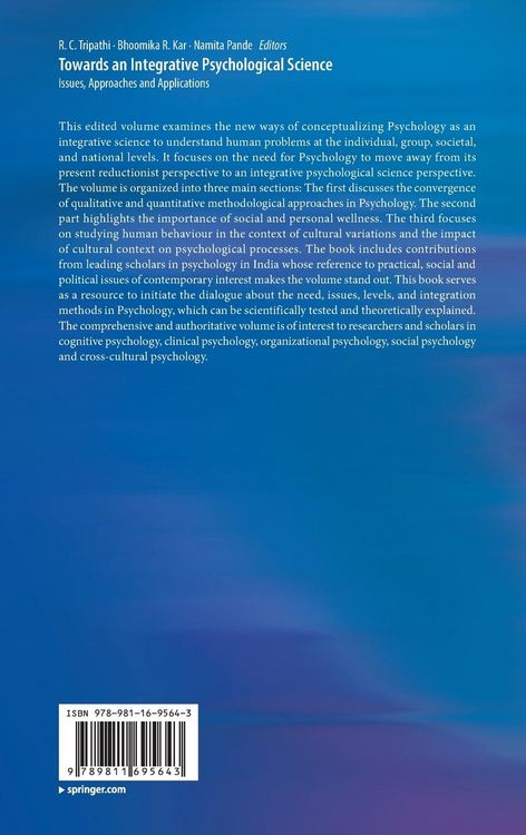 Produktbild: Towards an Integrative Psychological Science
