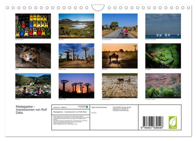 Produktbild: Madagaskar - Impressionen von Rolf Dietz (Wandkalender 2026 DIN A4 quer), CALVENDO Monatskalender