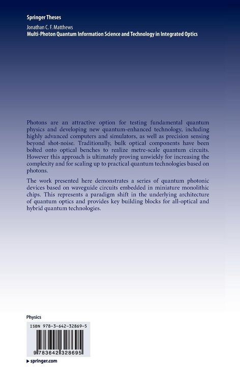 Produktbild: Multi-Photon Quantum Information Science and Technology in Integrated Optics