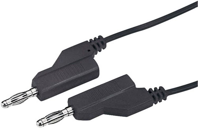 Produktbild: VOLTCRAFT Messleitung Lamellenstecker 4mm Lamellenstecker 4mm 1.00m Schwarz 1St.