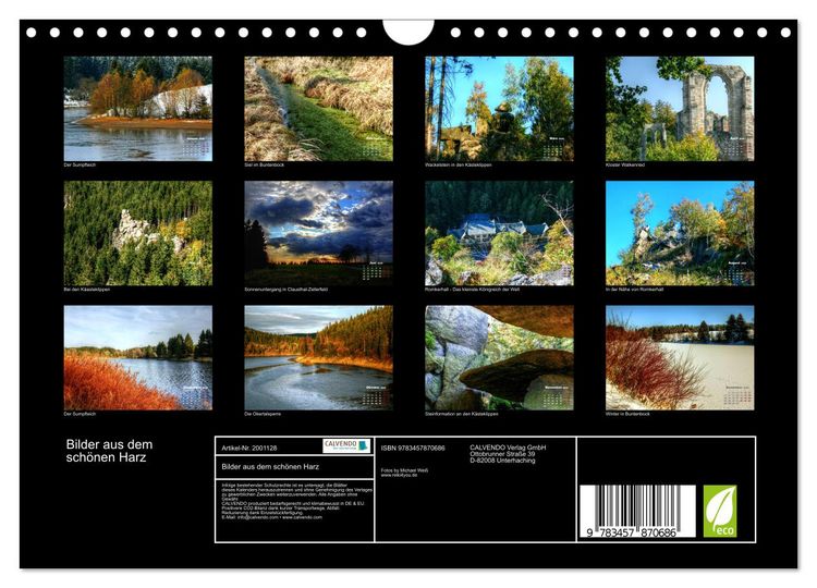 Produktbild: Bilder aus dem sch&ouml;nen Harz (Wandkalender 2026 DIN A4 quer), CALVENDO Monatskalender